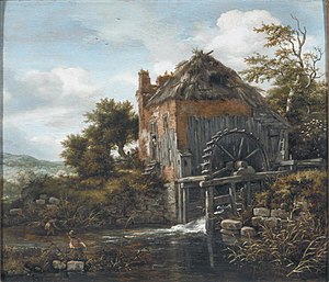 Watermill at a farm (Jacob Isaacksz. Van Ruisdael)