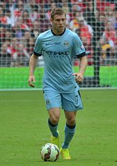 Milner playing for Manchester City in the 2014 FA Community Shield James Milner 2014 08 10.jpg