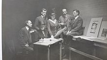 Bertha Jaques (seated) on a jury for the Chicago Society of Etchers, 1919; photograph from the archives of the Cedar Rapids Museum of Art Jaques and the Chicago Society of Etchers.jpg