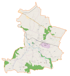 Mapa konturowa gminy Jedlicze, w centrum znajduje się punkt z opisem „Jedlicze”