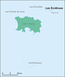 Location map of Les Écréhous