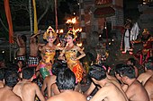 Kecak dance Kecak in Pura Dalem Ubud 1.jpg