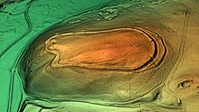 „Alter Burgberg“ in der 3D-Ansicht des digitalen Geländemodells