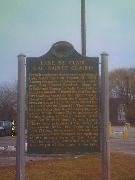 File:Lac Ste Claire sign SCS MICH.JPG