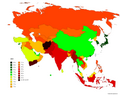 Thumbnail for File:Life expectancy map -Asia -2021.png