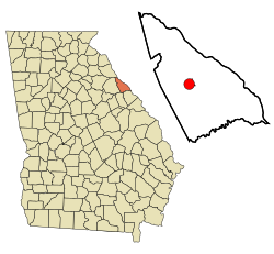 Location in Lincoln County and the state of جارجیا (امریکی ریاست)