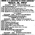 Placard publicitaire annonçant la mise en vente de stocks américains à Pontanézen (Ouest-Eclair du 9 mars 1920)