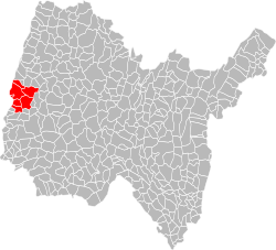 Location of the CC Val-de-Saône Chalaronne in the Ain department