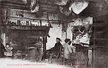 A postcard photograph inside a maison landaise Lou pachedeuy Interieur landais.jpg