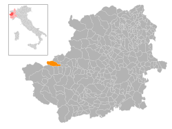Locatie van Giaglione in Turijn (TO)