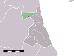 Eski Zeevang belediyesinde köy merkezi (koyu yeşil) ve Pancar'ın istatistiksel bölgesi (açık yeşil).