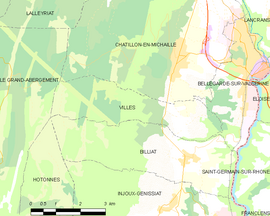 Mapa obce Villes
