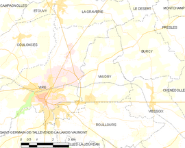 Mapa obce Vaudry