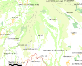 Mapa obce Malbo