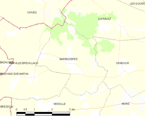 Poziția localității Barbezières