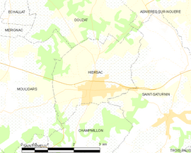 Mapa obce Hiersac