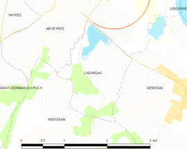 Mapa obce Cadarsac