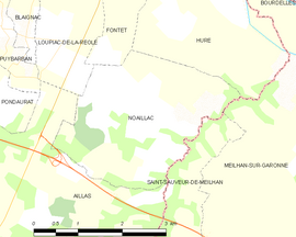 Mapa obce Noaillac