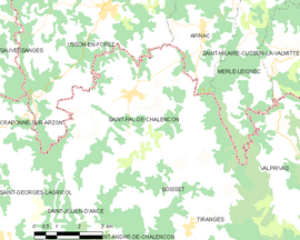Mapa obce Saint-Pal-de-Chalencon