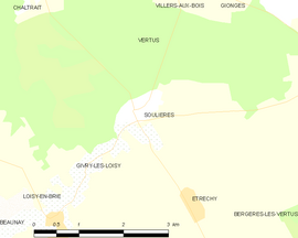 Mapa obce Soulières