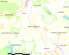 Mapa obce Humes-Jorquenay