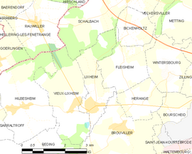 Mapa obce Lixheim