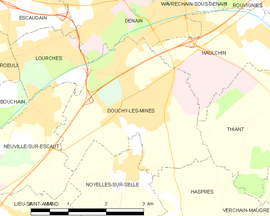 Mapa obce Douchy-les-Mines