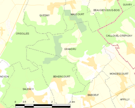 Mapa obce Grandrû