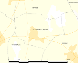 Mapa obce Crasville-la-Mallet