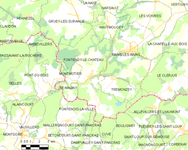 Mapa obce Fontenoy-le-Château