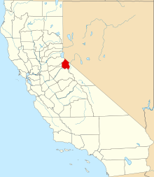 State map of California highlighting Alpine County