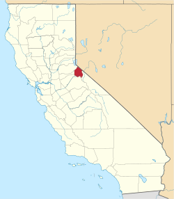 map of California highlighting Alpine County