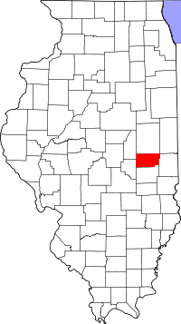 Округ Дуґлас на мапі штату Іллінойс highlighting