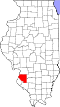 Mapa de Illinois con la ubicación del condado de St. Clair