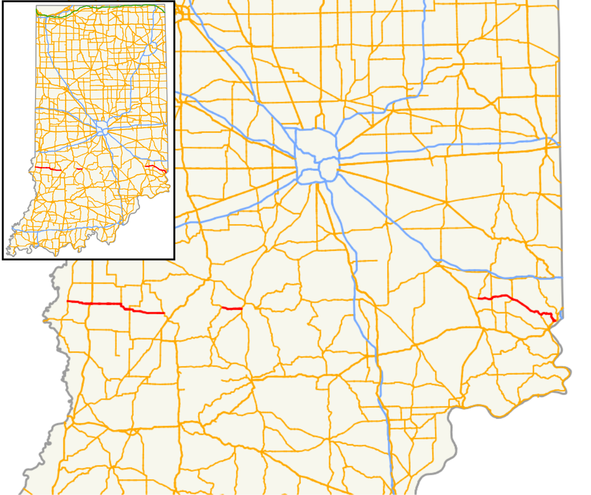 road map of indiana and ohio