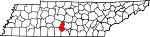 Mapa del estado que destaca el condado de Marshall