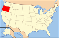 Орегон на карте США