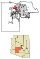 Poloha Surprise na mapě Maricopa County a na mapě Arizony