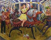 Merry-Go-Round by Roswell Theordore Weidner, c. 1948, oil on canvas. Courtesy of the Reading Public Museum, Reading, Pennsylvania.