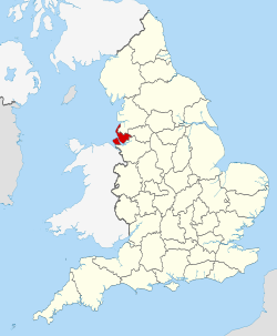 Location of Merseyside within England