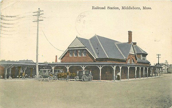 A 1911 postcard of Middleborough station