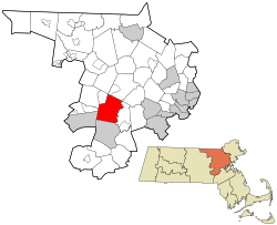 Emplacement dans le comté de Middlesex dans le Massachusetts