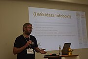 Mike Peel at WikidatCon 2019