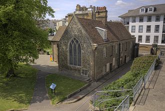 Milton Chantry's chapel, the last surviving part of a medieval hospital that was incorporated into the fort and used as barracks Milton Chantry, New Tavern Fort.jpg