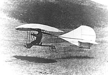 John J. Montgomery landing The Evergreen monoplane glider in October, 1911.