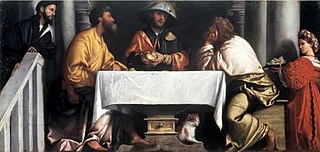 <i>Supper at Emmaus</i> (Moretto) C.1526 painting by Moretto da Brescia