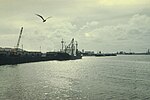 Frachtschiff Sabine Howaldt auf dem Sankt-Lorenz-Strom in Montreal - 1958