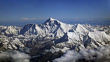 Vue aérienne de l'Everest.