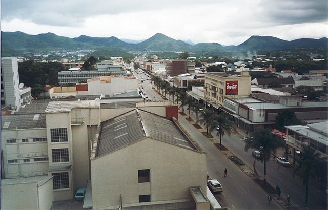 Aerial view of Central Mutare (October 2001)