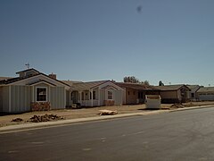 Houses under construction in Butte Court, Shafter, California